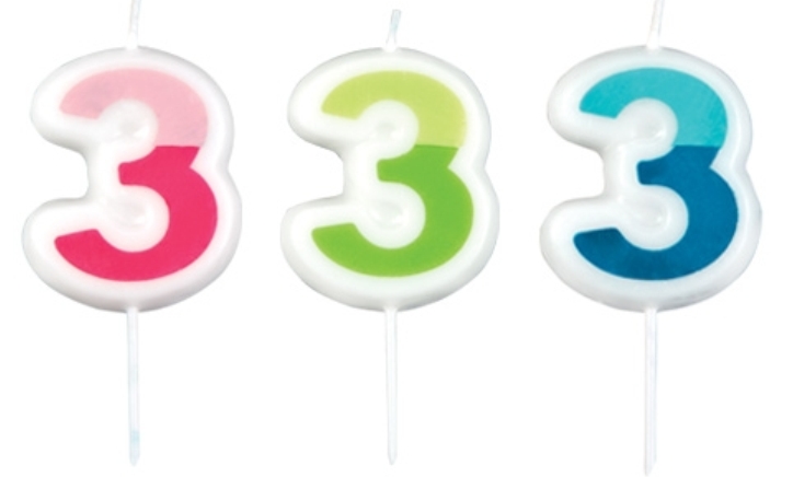 Свеча для торта DELICIA KIDS, тройка Свеча для торта DELICIA KIDS, тройка