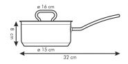 Ковш HOME PROFI с крышкой d 16 см 1,5л