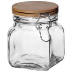 Ёмкость для сыпучих продуктов с крышкой из бамбука с замком, 0,7 л, NADOBA, серия DASA Ёмкость для сыпучих продуктов с крышкой из бамбука с замком, 0,7 л, NADOBA, серия DASA